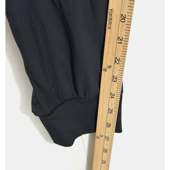 CRZ YOGA Striped Ruched Joggers Size Medium Pockets Black Athleisure Gorpcore - Picture 5 of 12